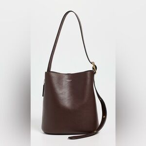 Coach Dark Brown Leather Bleeker Bucket Bag